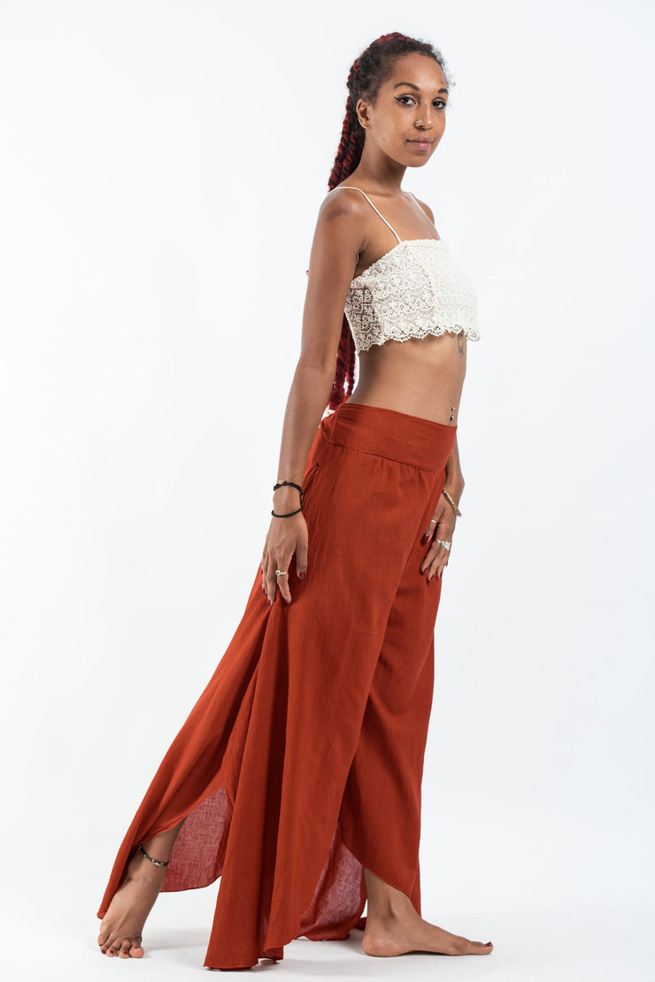 Women's Cotton Tinkerbell Palazzo Pants in Brick