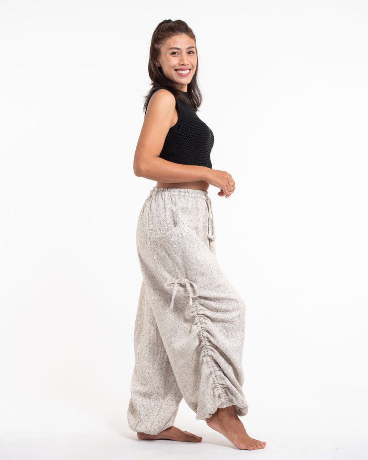 Women's Ribbed Cotton Pants in Beige