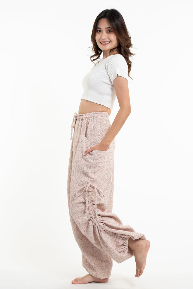 Women's Ribbed Cotton Pants in Pink