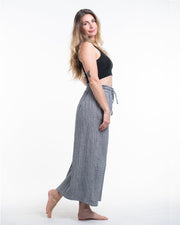 Women's Linen Cotton Blend Palazzo Pants in Navy