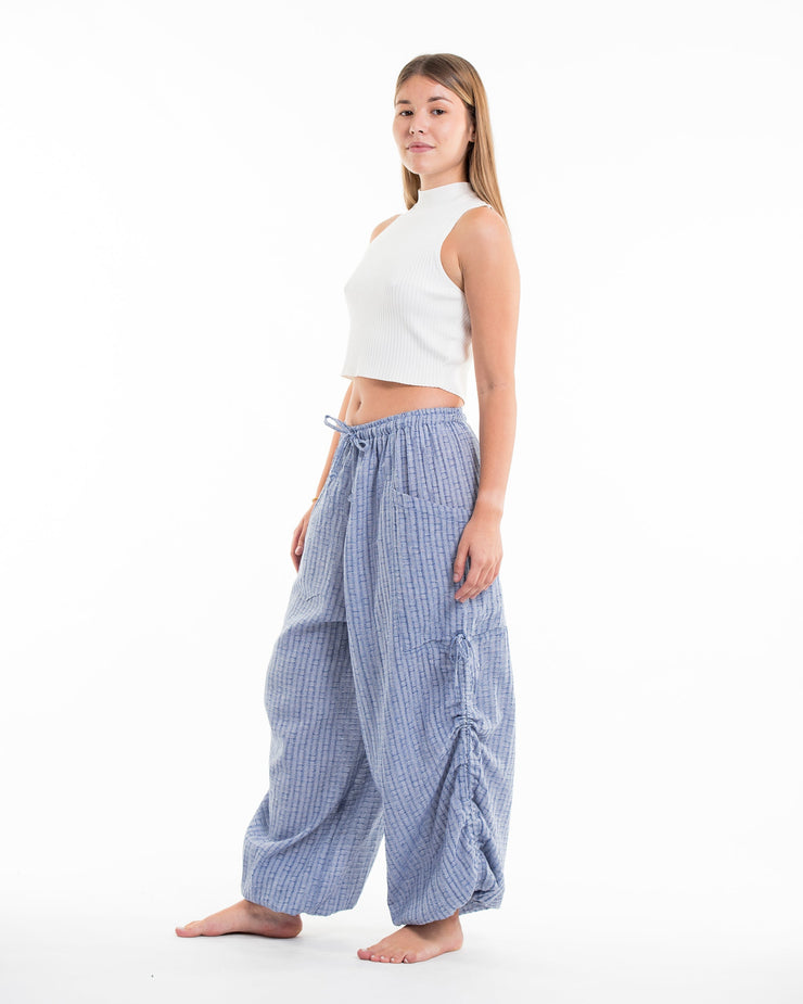 Women's Ribbed Tencel Cotton Blend Pants in Blue