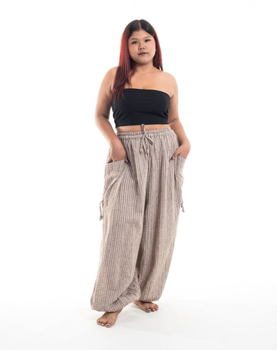 Plus Size Women's Ribbed Tencel Cotton Blend Pants in Brown