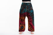 Tie Dye Cotton Women Harem Pants in Blue Brown