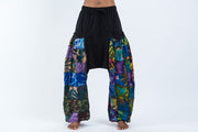 Tie Dye Cotton Women Harem Pants in Patchwork Black