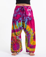 Tie Dye Cotton Women Harem Pants in Pink