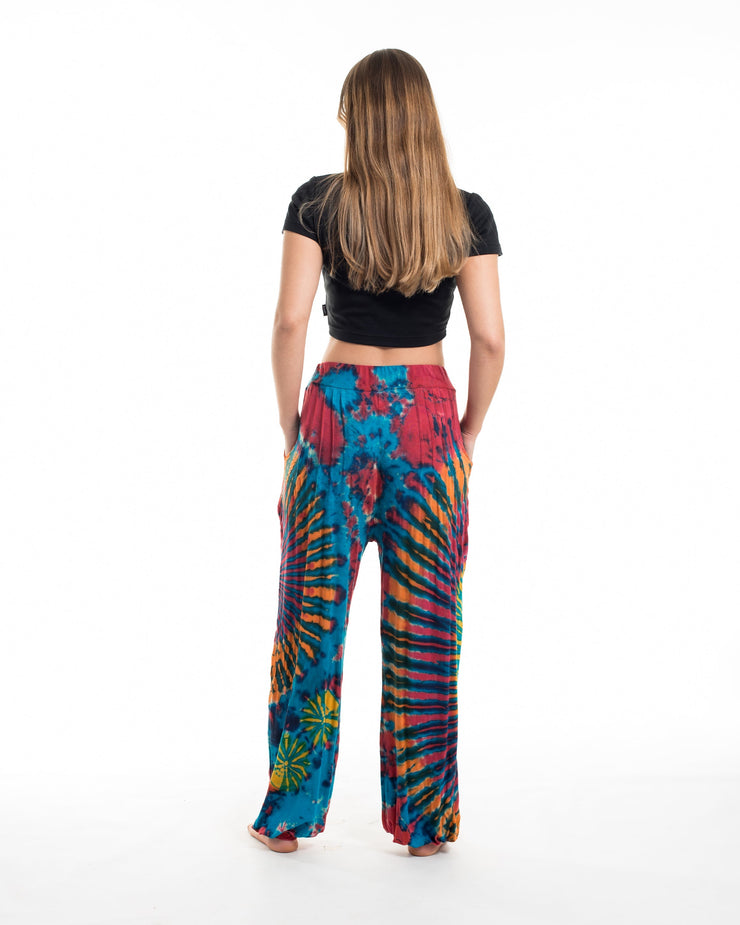 Tie Dye Cotton Women Harem Pants in Blue