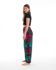 Tie Dye Cotton Women Harem Pants in Green