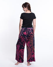 Tie Dye Wide Leg Palazzo Harem Pants Cotton in Navy Pink