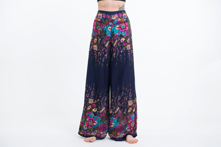 Floral Palazzo Style Harem Pants in Blue