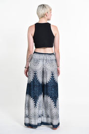 Marble Mandalas Palazzo Style Harem Pants in Indigo