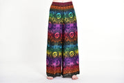 Rainbow Elephant Palazzo Style Elephant Pants in Purple