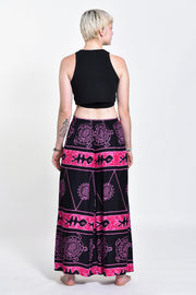 Turtle Print Palazzo Style Harem Pants in Pink