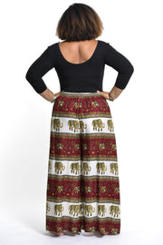 Plus Size Elephant Bliss Palazzo Style Elephant Pants in Red