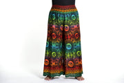 Plus Size Rainbow Elephant Palazzo Style Elephant Pants in Orange