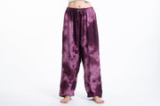 Tie Dye Drawstring Women's Yoga Massage Pants in Dark Purple