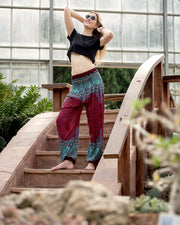 Geometric Mandalas Women's Harem Pants in Red