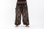 Plus Size Peacock Eye Women's Harem Pants in Black