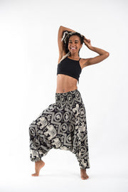 Imperial Elephant 2-in-1 Jumpsuit Elephant Pants in Black