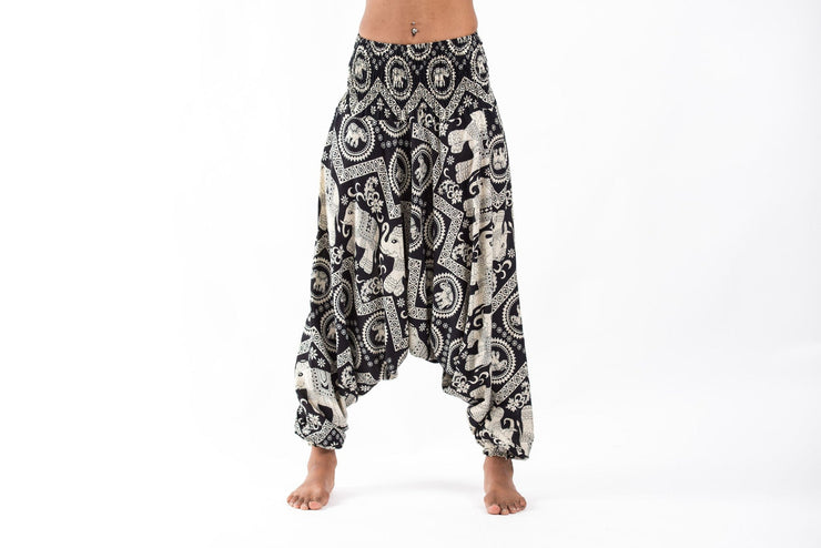 Imperial Elephant 2-in-1 Jumpsuit Elephant Pants in Black