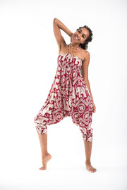 Imperial Elephant 2-in-1 Jumpsuit Elephant Pants in Red