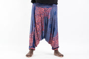 Plus Size Geometric Mandalas Drop Crotch Men's Harem Pants in Blue