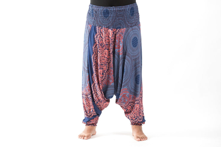 Plus Size Geometric Mandalas 2-in-1 Jumpsuit Harem Pants in Blue