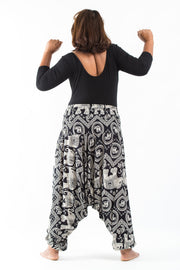 Plus Size Imperial Elephant 2-in-1 Jumpsuit Elephant Pants in Black