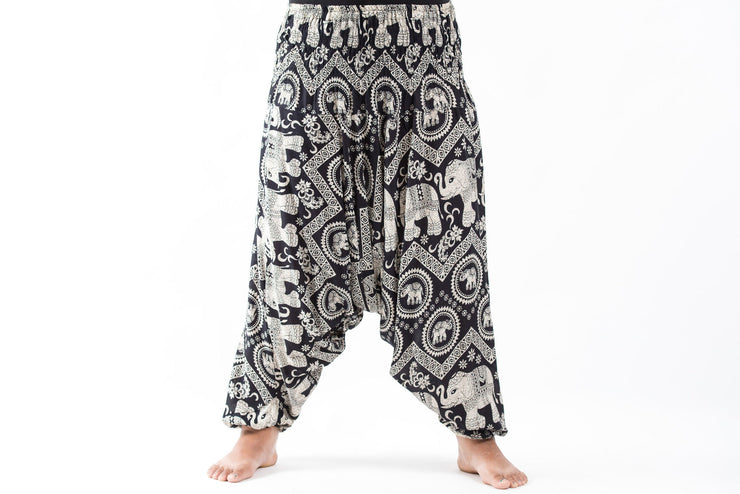 Plus Size Imperial Elephant 2-in-1 Jumpsuit Elephant Pants in Black