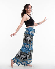 Divine Elephant Wrap Palazzo Style Harem Pants in Blue