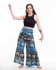 Divine Elephant Wrap Palazzo Style Harem Pants in Blue