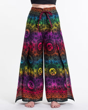 Rainbow Elephant Wrap Palazzo Style Elephant Pants in Purple