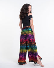 Rainbow Elephant Wrap Palazzo Style Elephant Pants in Purple