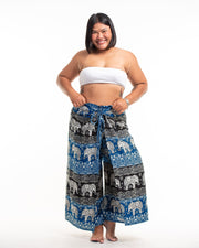 Plus Size Divine Elephant Wrap Palazzo Style Harem Pants in Blue