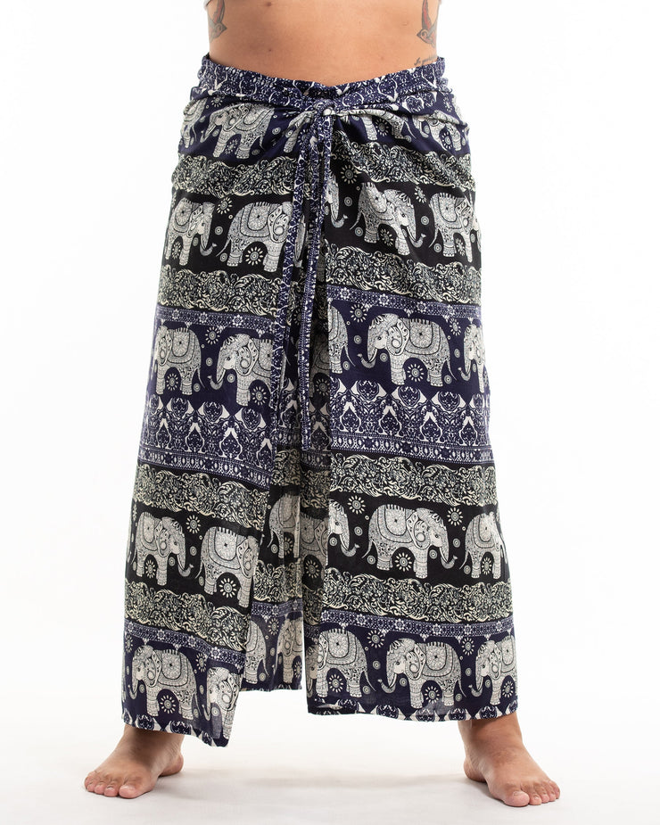 Plus Size Divine Elephant Wrap Palazzo Style Harem Pants in Indigo