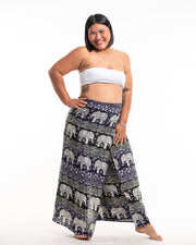 Plus Size Divine Elephant Wrap Palazzo Style Harem Pants in Indigo