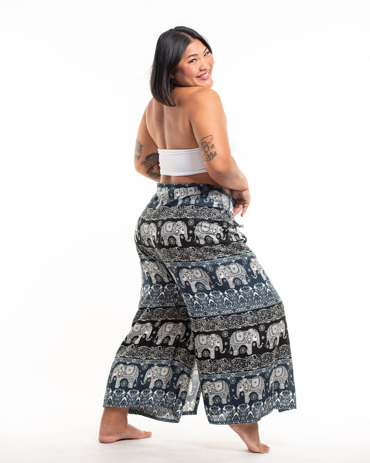 Plus Size Divine Elephant Wrap Palazzo Style Harem Pants in Navy