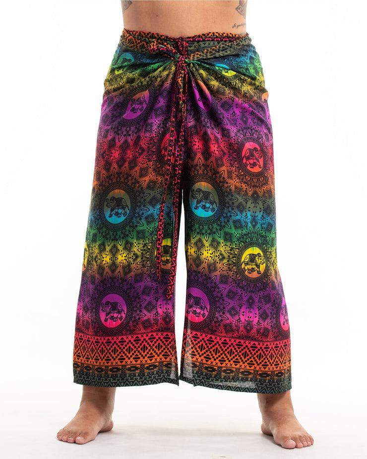 Plus Size Rainbow Elephant Wrap Palazzo Style Elephant Pants in Purple