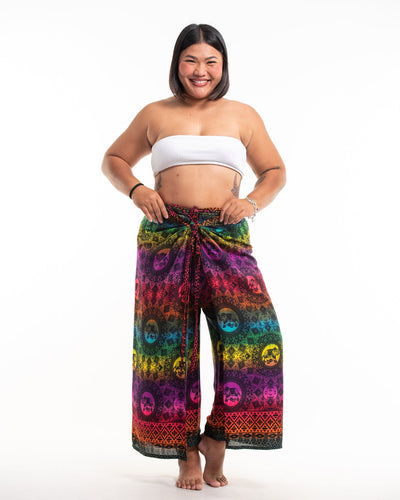 Plus Size Rainbow Elephant Wrap Palazzo Style Elephant Pants in Purple