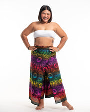 Plus Size Rainbow Elephant Wrap Palazzo Style Elephant Pants in Purple