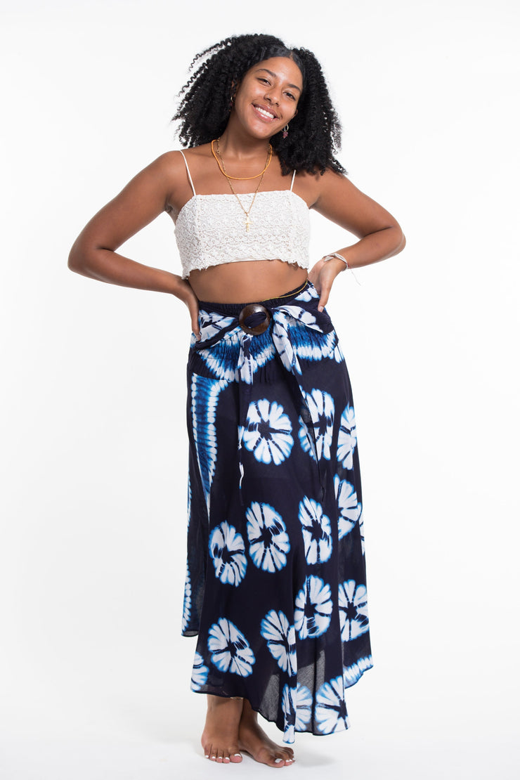 Tie Dye Handkerchief Midi Skirt in Blue