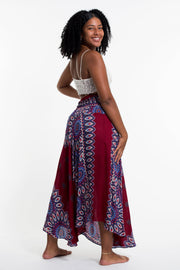 Mandalas Handkerchief Midi Skirt in Red