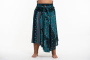 Plus Size Peacock Handkerchief Midi Skirt in Turquoise