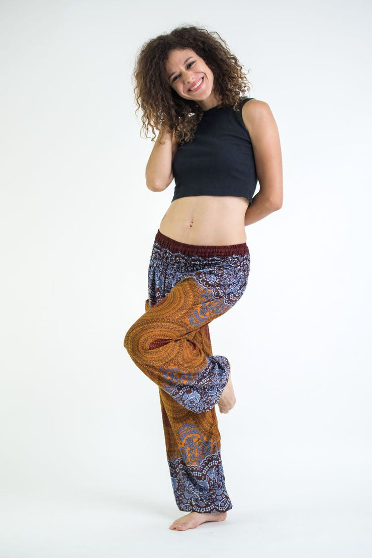 Geometric Mandalas Women's Harem Pants in Bronze