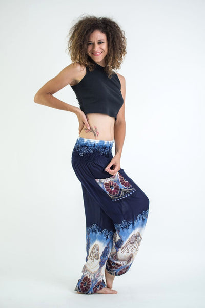 Solid Top Elephant Women's Elephant Pants in Blue