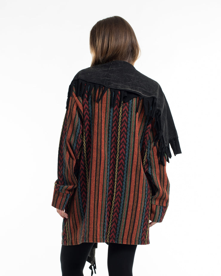 Tribal Cloak Jacket | Stonewashed Drape in Black