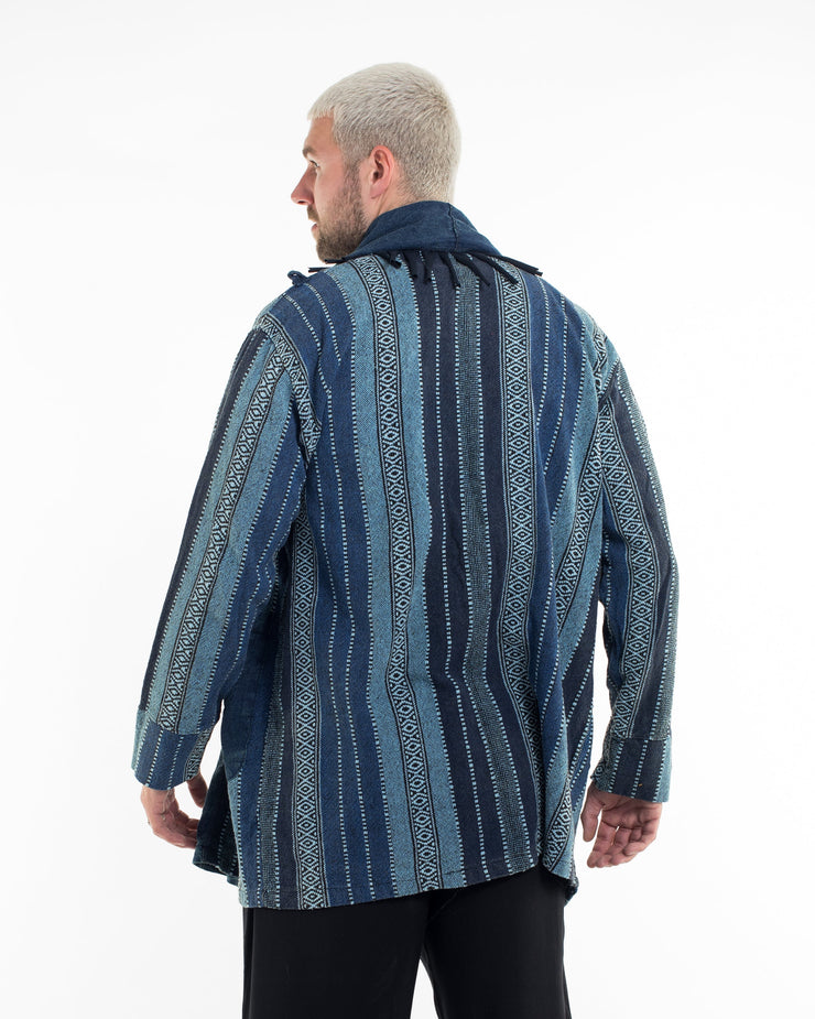 Tribal Cloak Jacket | Stonewashed Drape in Blue