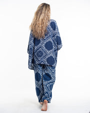 Patchwork Paisley Kimono Cardigan in Navy