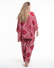 Patchwork Paisley Kimono Cardigan in Red