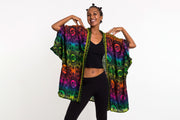 Rainbow Elephant Kimono Cardigan in Green