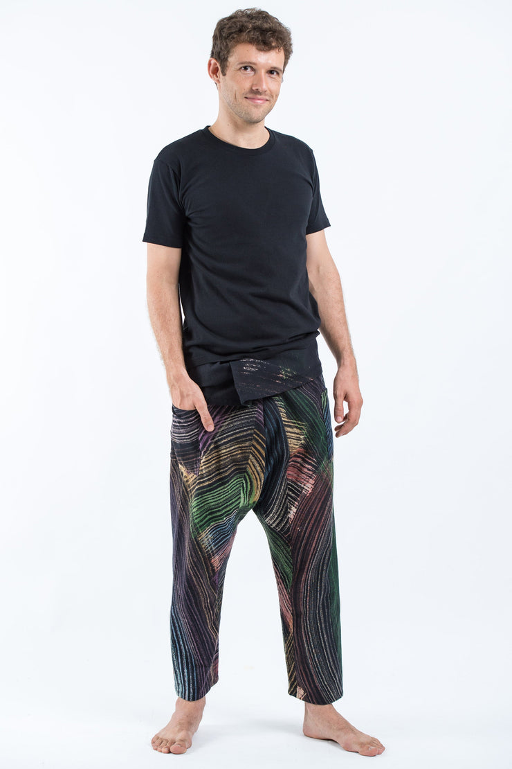 Rainbow Prints Men's Slim Cut Fisherman Pants in Black